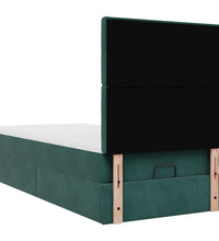 Ottoman-Bett mit Matratzen Dunkelgrün 80x200 cm Samt