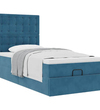 Ottoman-Bett mit Matratzen Dunkelblau 80x200 cm Samt