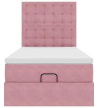 Ottoman-Bett mit Matratzen Rosa 90x190 cm Samt