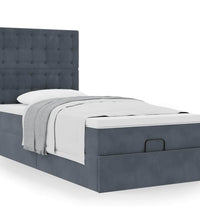 Ottoman-Bett mit Matratzen Dunkelgrau 90x200 cm Samt