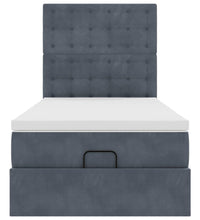 Ottoman-Bett mit Matratzen Dunkelgrau 90x200 cm Samt