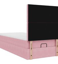 Ottoman-Bett mit Matratzen Rosa 90x200 cm Samt