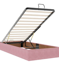 Ottoman-Bett mit Matratzen Rosa 90x200 cm Samt