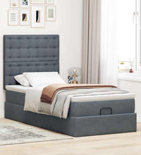 Ottoman-Bett mit Matratzen Dunkelgrau 100x200 cm Samt