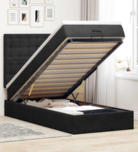 Ottoman-Bett mit Matratzen Schwarz 100x200 cm Samt