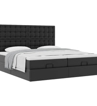 Ottoman-Bett mit Matratzen Schwarz 160x200 cm Kunstleder