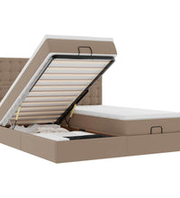 Ottoman-Bett mit Matratzen Cappuccino 160x200cm Kunstleder