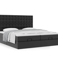 Ottoman-Bett mit Matratzen Schwarz 180x200 cm Kunstleder