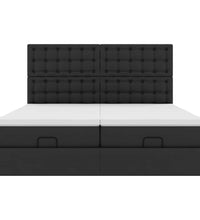 Ottoman-Bett mit Matratzen Schwarz 180x200 cm Kunstleder