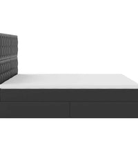 Ottoman-Bett mit Matratzen Schwarz 180x200 cm Kunstleder