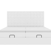 Ottoman-Bett mit Matratzen Reinweiß 180x200 cm Kunstleder