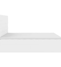 Ottoman-Bett mit Matratzen Reinweiß 180x200 cm Kunstleder