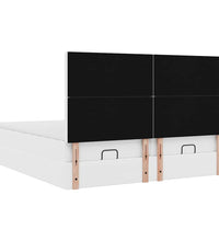 Ottoman-Bett mit Matratzen Reinweiß 180x200 cm Kunstleder