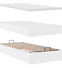 Ottoman-Bett mit Matratzen Reinweiß 180x200 cm Kunstleder