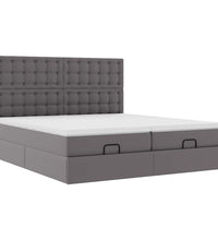 Ottoman-Bett mit Matratzen Grau 200x200 cm Kunstleder