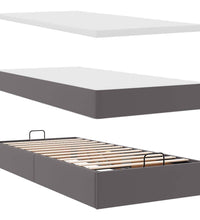 Ottoman-Bett mit Matratzen Grau 200x200 cm Kunstleder