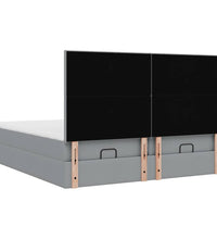 Ottoman-Bett mit Matratzen Hellgrau 160x200 cm Stoff