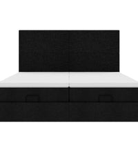 Ottoman-Bett mit Matratzen Schwarz 160x200 cm Stoff
