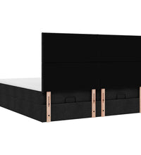 Ottoman-Bett mit Matratzen Schwarz 160x200 cm Stoff