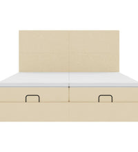 Ottoman-Bett mit Matratzen Creme 160x200 cm Stoff