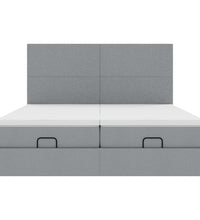 Ottoman-Bett mit Matratzen Hellgrau 180x200 cm Stoff