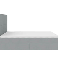 Ottoman-Bett mit Matratzen Hellgrau 180x200 cm Stoff