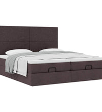 Ottoman-Bett mit Matratzen Dunkelbraun 180x200 cm Stoff