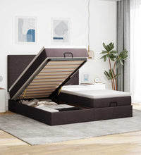 Ottoman-Bett mit Matratzen Dunkelbraun 180x200 cm Stoff