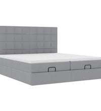 Ottoman-Bett mit Matratzen Hellgrau 160x200 cm Stoff