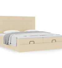 Ottoman-Bett mit Matratzen Creme 160x200 cm Stoff
