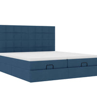 Ottoman-Bett mit Matratzen Blau 160x200 cm Stoff