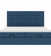 Ottoman-Bett mit Matratzen Blau 160x200 cm Stoff