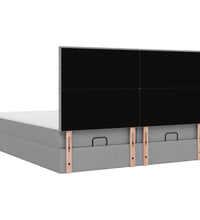 Ottoman-Bett mit Matratzen Hellgrau 180x200 cm Stoff