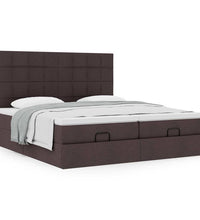 Ottoman-Bett mit Matratzen Dunkelbraun 180x200 cm Stoff