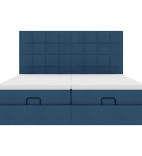 Ottoman-Bett mit Matratzen Blau 180x200 cm Stoff