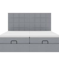 Ottoman-Bett mit Matratzen Hellgrau 200x200 cm Stoff