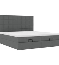Ottoman-Bett mit Matratzen Dunkelgrau 200x200 cm Stoff