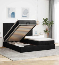 Ottoman-Bett mit Matratzen Schwarz 200x200 cm Stoff