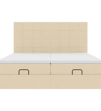 Ottoman-Bett mit Matratzen Creme 200x200 cm Stoff