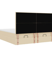 Ottoman-Bett mit Matratzen Creme 200x200 cm Stoff