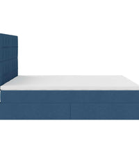 Ottoman-Bett mit Matratzen Blau 200x200 cm Stoff