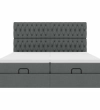 Ottoman-Bett mit Matratzen Dunkelgrau 160x200 cm Stoff
