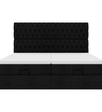 Ottoman-Bett mit Matratzen Schwarz 160x200 cm Stoff