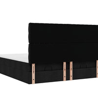 Ottoman-Bett mit Matratzen Schwarz 160x200 cm Stoff