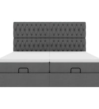 Ottoman-Bett mit Matratzen Dunkelgrau 180x200 cm Stoff