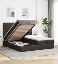 Ottoman-Bett mit Matratzen Dunkelbraun 180x200 cm Stoff