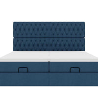 Ottoman-Bett mit Matratzen Blau 180x200 cm Stoff