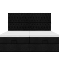 Ottoman-Bett mit Matratzen Schwarz 200x200 cm Stoff