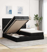 Ottoman-Bett mit Matratzen Schwarz 200x200 cm Stoff