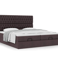 Ottoman-Bett mit Matratzen Dunkelbraun 200x200 cm Stoff